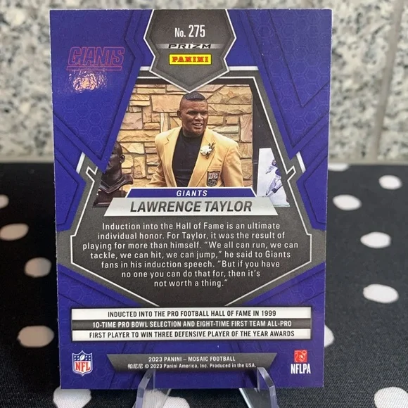 Lawrence Taylor & Herman Moore Panini Prizm Lions Giants HOF All Stars!! - Picture 5 of 6